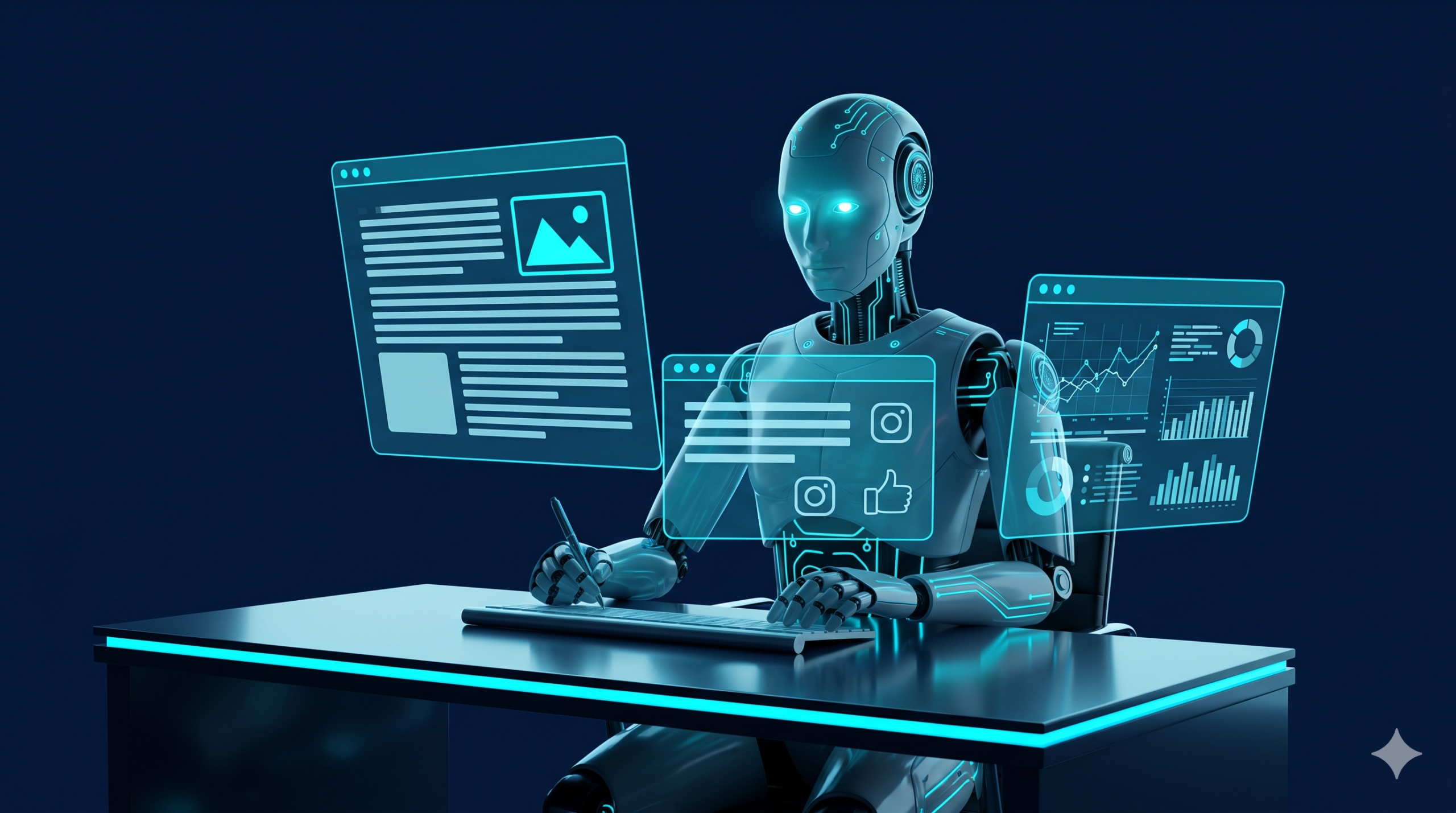 AI agent autonomously creating content for bloggers and agencies in 2026