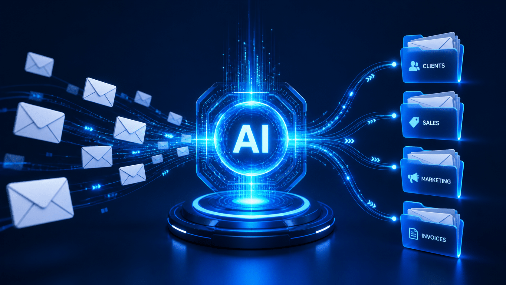 AI email agent automating Gmail inbox with smart sorting