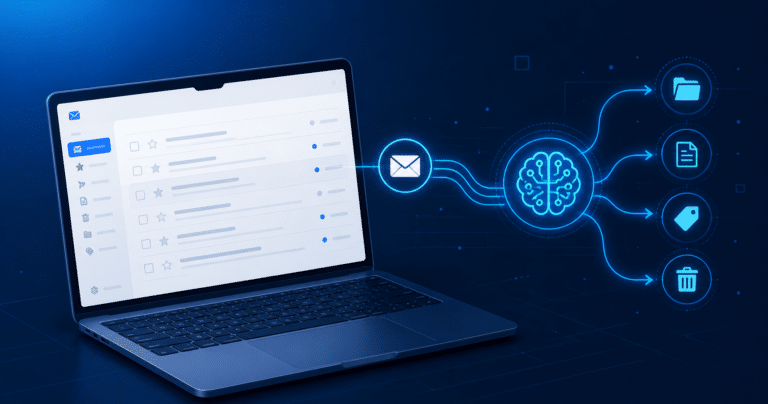 Diagram showing how to use Claude for email automation with AI workflow connections